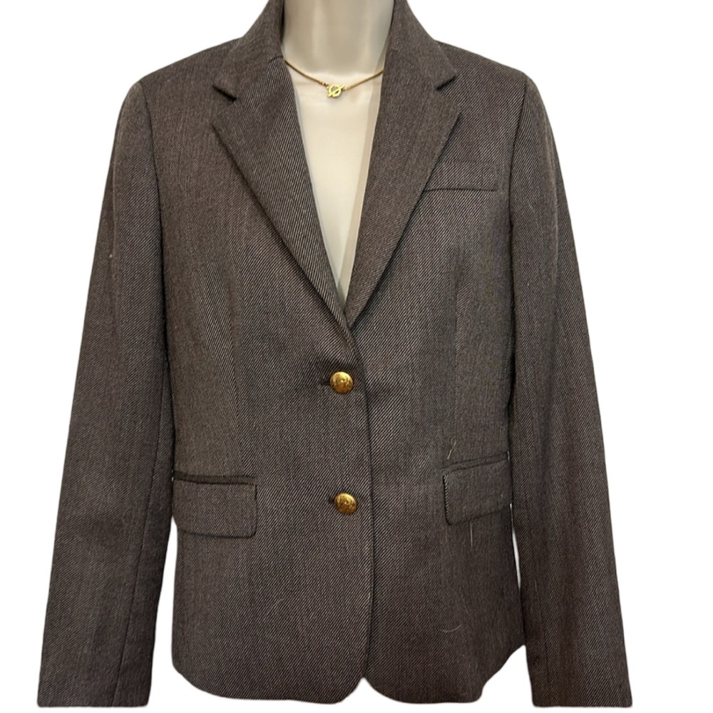 J. Crew Brown Blazer with Gold Buttons